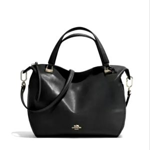 Coach 'Smythe' Satchel Bag Black Leather Purse